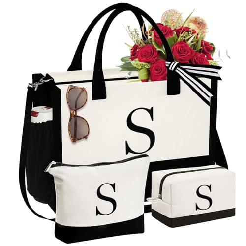 YOOLIFE Canvas Initial Tote (Gift Set)