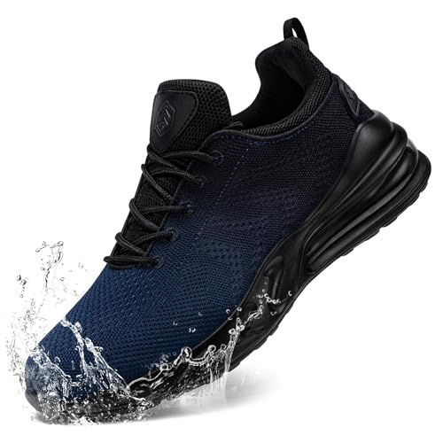 LARNMERN Men Non Slip Work Sneakers Water Resistant Food Service Zapatos Trabajo Antideslizantes Walking Shoes Waterproof Shoes Slip-on