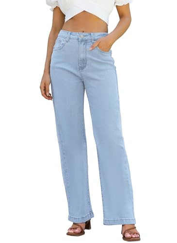 ETTELO High Waisted Straight Leg (Light Blue)