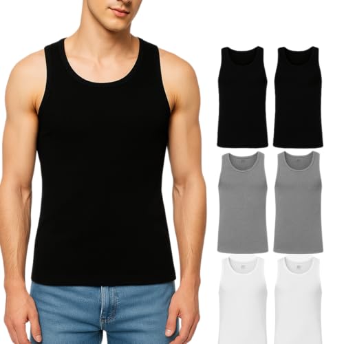 Mens 6-Pack Cotton Tanks