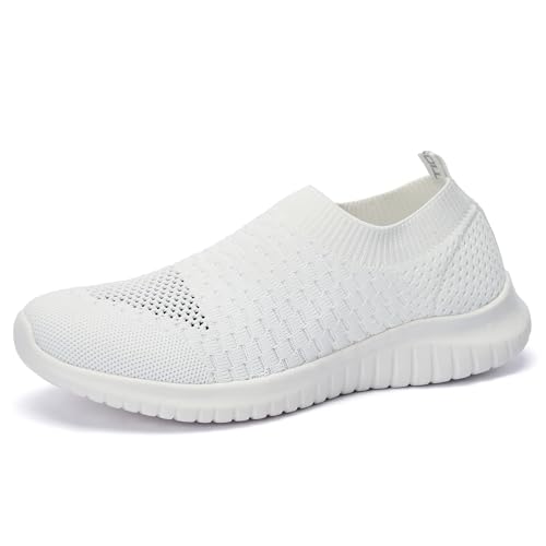 TIOSEBON Women's Athletic Walking Shoes Slip On Casual Mesh-Comfortable Tennis Workout Sneakers