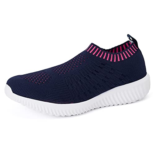 TIOSEBON Women's Athletic Walking Shoes Slip On Casual Mesh-Comfortable Tennis Workout Sneakers