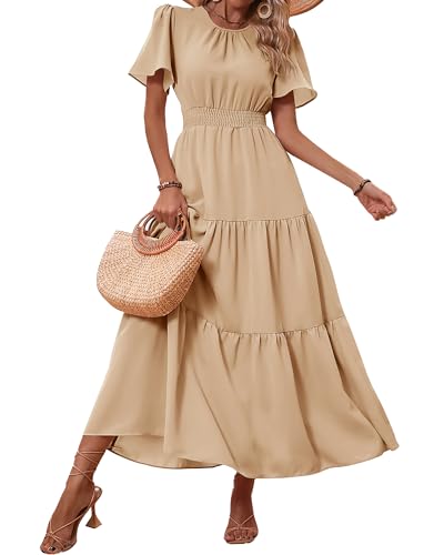 PRETTYGARDEN Boho Tiered Maxi