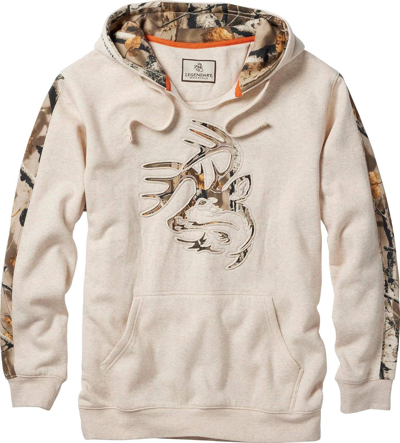 Legendary Whitetails Mens Camo Hoodie Midweight V-Neck Design Pullover Sweatshirt