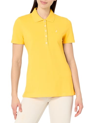 Nautica Womens 5-Button Short Sleeve Breathable 100% Cotton Polo Shirt