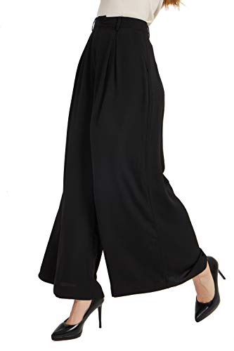 Tronjori Women High Waist Casual Wide Leg Long Palazzo Pants Trousers Regular Size