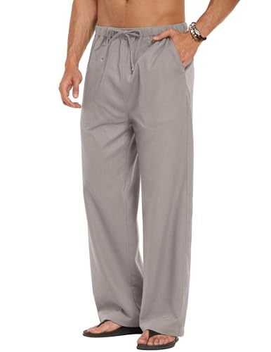 COOFANDY Mens Casual Linen Pants