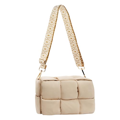 NAARIIAN Shoulder bags for women, Light-weight small puffer purses waterproof, hand-woven puffy bag crossbody handbag