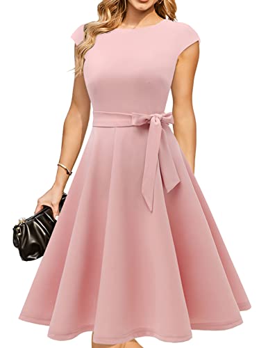 DRESSTELLS Women's Cocktail Dresses, Formal Wedding Guest Modest Church Vintage Holiday Party Evening Dress