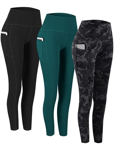 Fengbay 2 Pack High Waist Yoga Pants with Pockets, Tummy Control Workout Running Yoga Leggings for Women