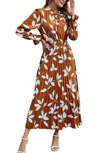 PRETTYGARDEN Swiss Dot Pleated Midi
