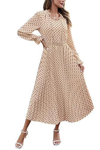 PRETTYGARDEN Swiss Dot Pleated Midi