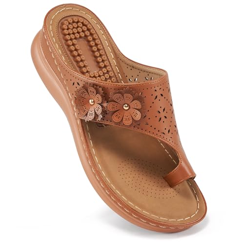 Aomigoct Sandals for Women Wedge Shoes: Comfortable Orthopedic Sandals Womens Dressy Summer Flip Flops Casual Walking Wedges