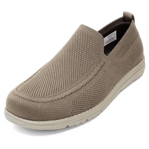 1TAZERO Mens Wide Width Slip On Shoes with Arch Support Insoles Men Lightweight Casual Loafer for Elderly & Wide Feet Plantar Fasciitis Walking Shoes