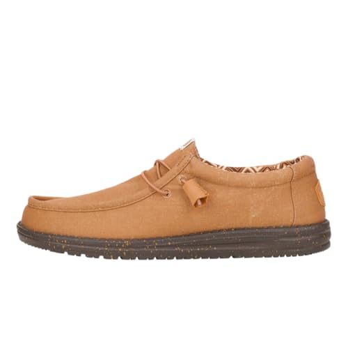 HEYDUDE Mens Wally Stretch Canvas Loafers | Comfortable Lightweight Slip-On Shoes for Men | Casual Walking, Travel & Everyday Comfort