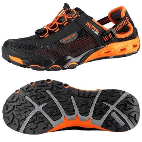HUMTTO Men's Amphibious Water Shoes - Hiking Sandals for Men Outdoor Water Sandal Closed Toe Non-Slip River Shoes Summer Quick Drying Aqua Shoe