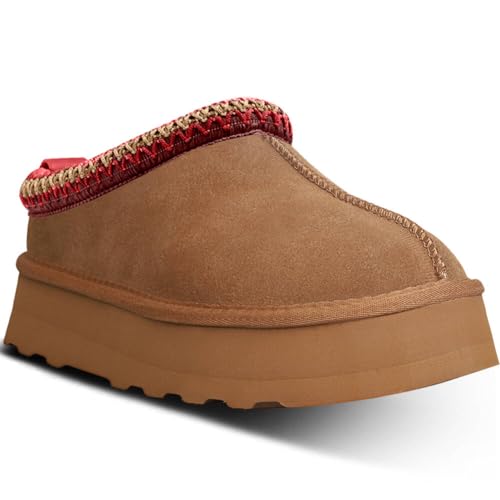 Women's Platform Mini Boots Slippers for Women Indoor Slippers Slip on Fur Fleece Lined Suede Short Ankle Boots