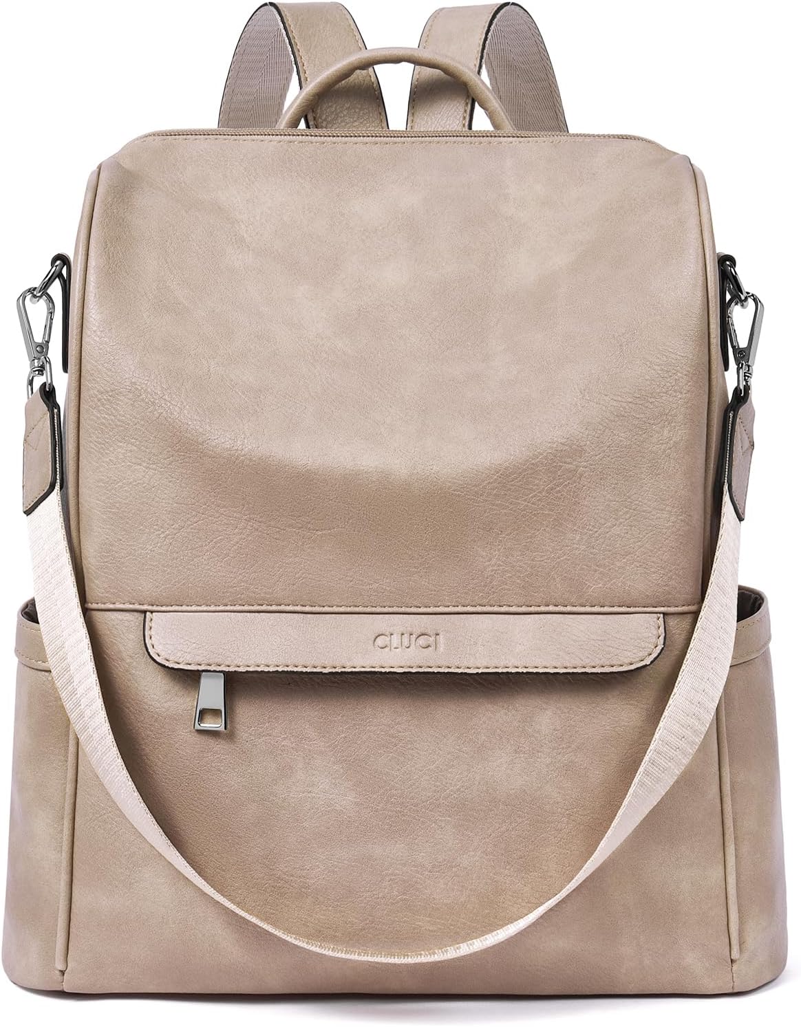 CLUCI Womens Backpack Purse PU Leather Anti-theft Large Fashion Designer Travel Bag Ladies Shoulder Bags