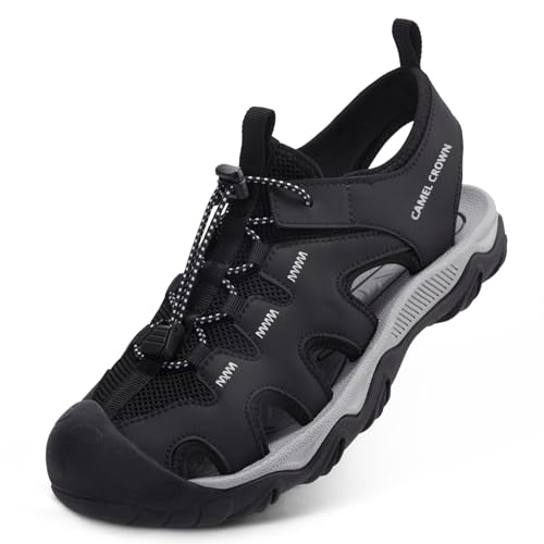 CAMEL CROWN Men's Hiking Sandals Anti-Slipping Athletic Water Shoes with Arch Support Closed Toe Summer Camping Sandal for Beach Outdoor