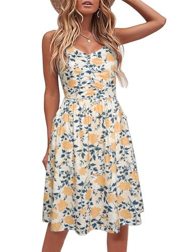 YATHON Fit & Flare Spaghetti Strap Sundress