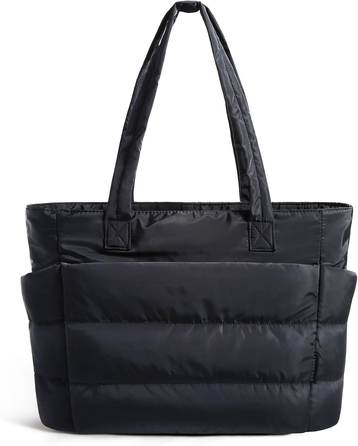BAGSMART Tote Bag for Women, Lightweight Puffy Tote Bag with Compartments Quilted Shoulder Bag Handbag for Travel, Work, Gym