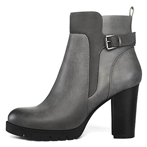 mysoft Ankle Boots Chunky Stacked Heel (Budget)