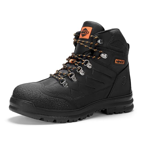 NINGO Mens Steel Toe Work Boots