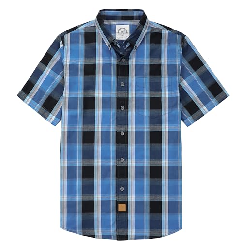 Dubinik Mens Short Sleeve Button Down Shirts Soft Breathable Summer Vintage Regular Fit Lightweight Men's Casual Shirt