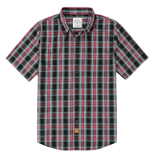 Dubinik Mens Short Sleeve Button Down Shirts Soft Breathable Summer Vintage Regular Fit Lightweight Men's Casual Shirt
