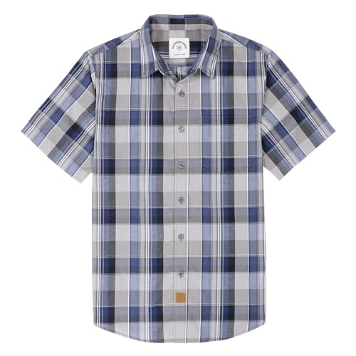 Dubinik Mens Short Sleeve Button Down Shirts Soft Breathable Summer Vintage Regular Fit Lightweight Men's Casual Shirt