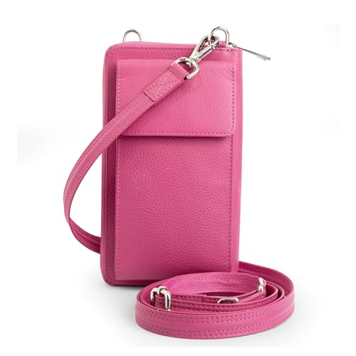 BULL GUARD Crossbody Leather Wallet Phone Purse, Anti Theft and RFID Blocking, Small Elegant Design for Travel
