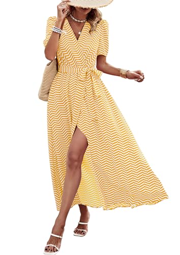 PRETTYGARDEN Wrap Ruffle Maxi