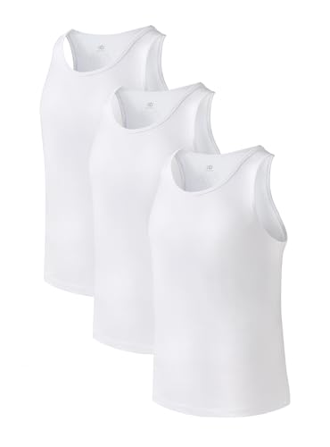 DAVID ARCHY Men's Tank Top Bamboo Rayon Undershirts Tank Shirt Moisture-Wicking A-Shirt for Men, 3 or 5 Pack