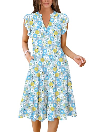 ANRABESS Ruffle V‑Neck Midi