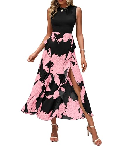 BTFBM Patchwork Boho Midi Dress