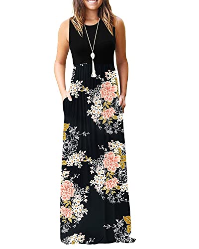 AUSELILY Women's Summer Sleeveless Loose Maxi Dress Casual Long Dresses with Pockets 2025 New