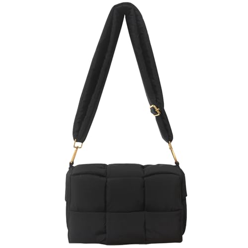 NAARIIAN Shoulder bags for women, Light-weight small puffer purses waterproof, hand-woven puffy bag crossbody handbag