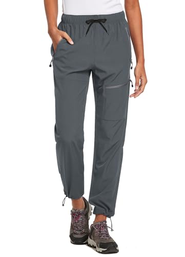 baleaf Women's Hiking Pants Quick Dry Lightweight Water Resistant Elastic Waist Cargo Pants for All Seasons