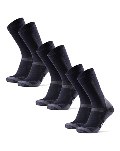 DANISH ENDURANCE Merino Wool Hiking Crew Socks for Men & Women, Cushioned Anti-Blister, Breathable - 3 Pairs