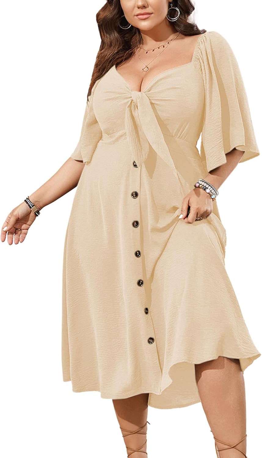 SCOMCHIC Smocked Midi Dress