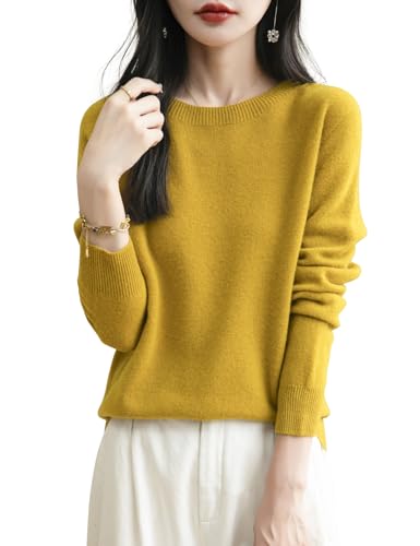 Women's 100% Merino Wool 2025 Fall Winter First-Line Ready to Wear Long Sleeve Seamless Knit Crewneck Sweater