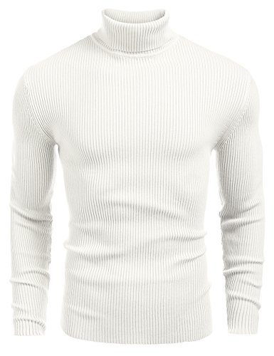 COOFANDY Ribbed Slim Turtleneck