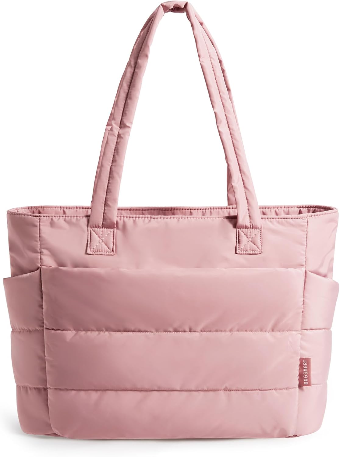 BAGSMART Tote Bag for Women, Lightweight Puffy Tote Bag with Compartments, Quilted Shoulder Bag Handbag for Travel, Work