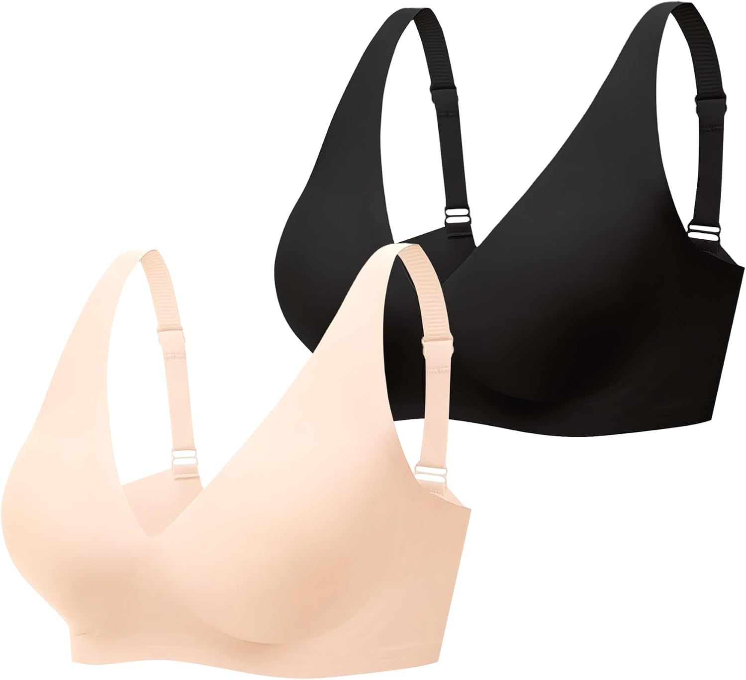 Gailife Deep V Bras for Women No Underwire Wireless Push Up Bra Seamless Plunge Bralette Comfort Supportive Bra Full Coverage
