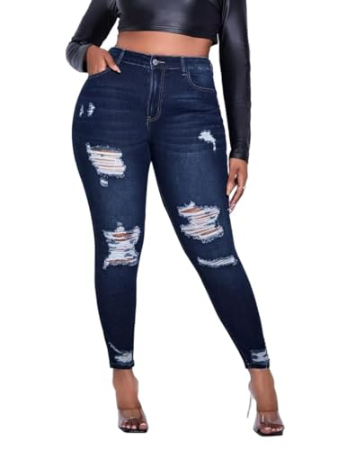 ALLABREVE Womens Plus Size Skinny Jeans