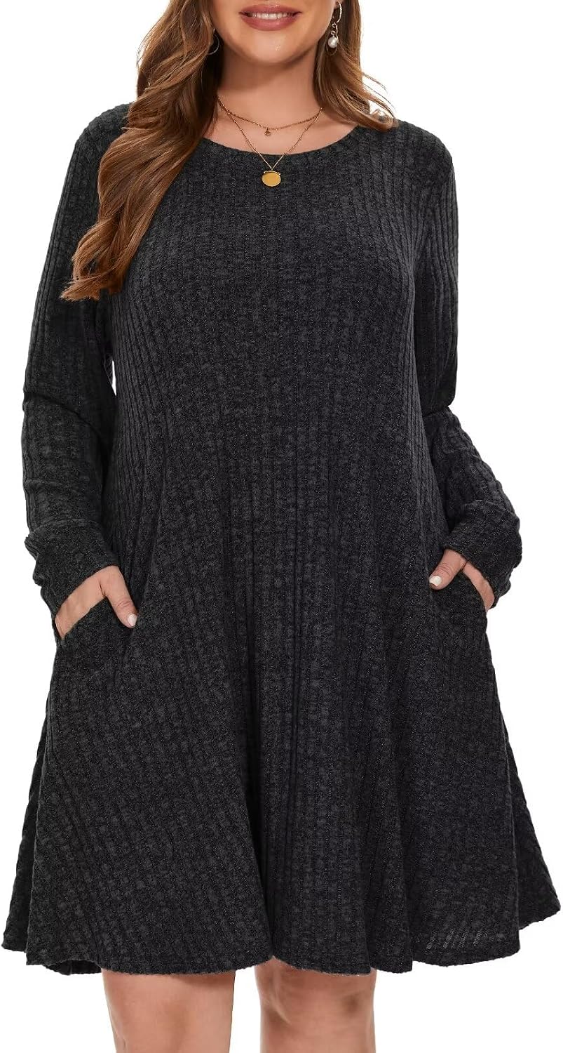 BELAROI Ribbed Knit Swing Dress