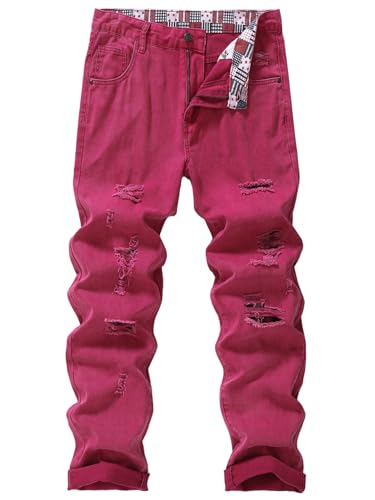 Men's Non-Stretch Regular Fit Straight-Leg Denim Pants Jeans