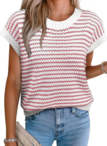 EVALESS Women's Sweater Vest Striped Pullover