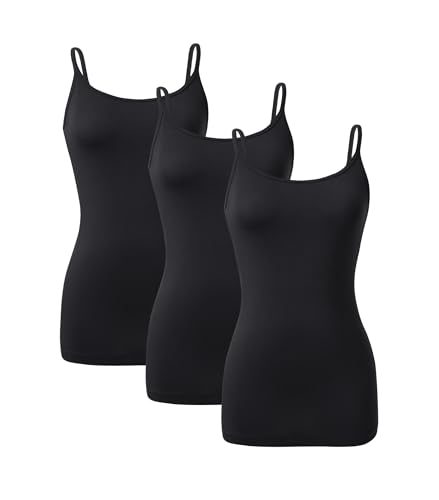 DAVID ARCHY Camisole Tops for Women Bamboo Rayon Soft Breathable Women's Undershirts 3 Pack Layering, Lounge, Sleepwear