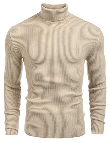 COOFANDY Ribbed Slim Turtleneck